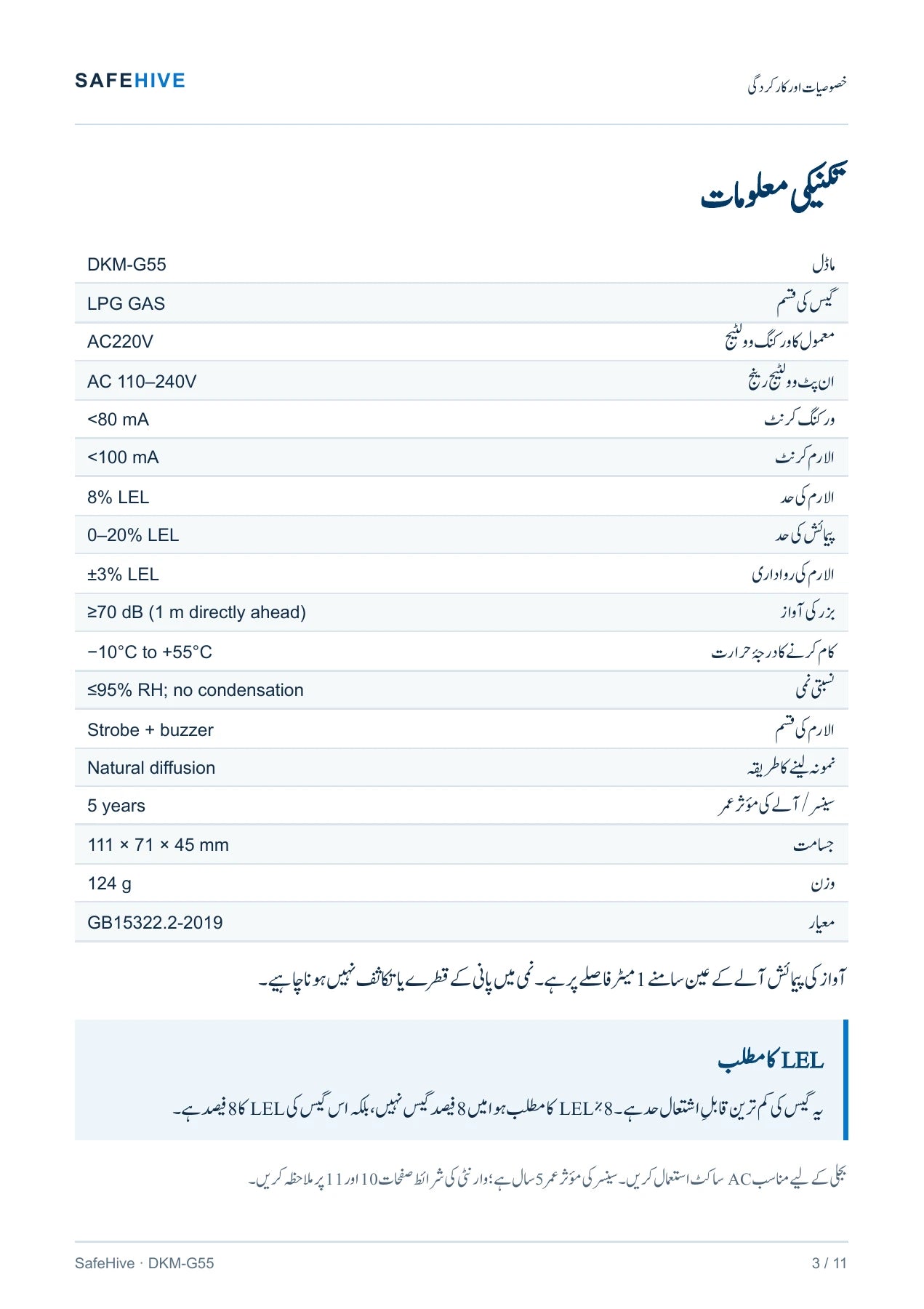 SafeHive Urdu user manual — page 3 of 11