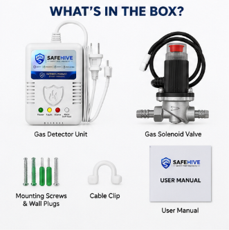 SafeHive Gas Detector with Automatic Shutoff Solenoid Valve
